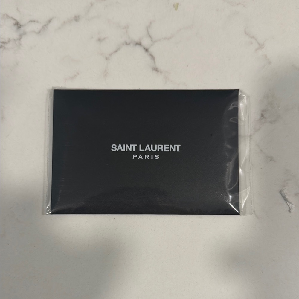 Yves Saint Laurent Black Quilted Leather Wristlet with Gold YSL Logo - Picture 7 of 8